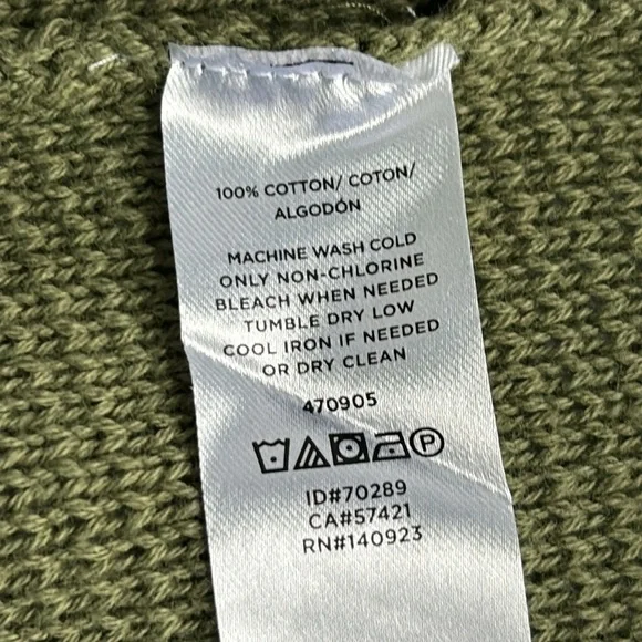 Loft Outlet Open Front Longline Olive Green Knit Duster Cardigan Size Medium - Picture 6 of 11